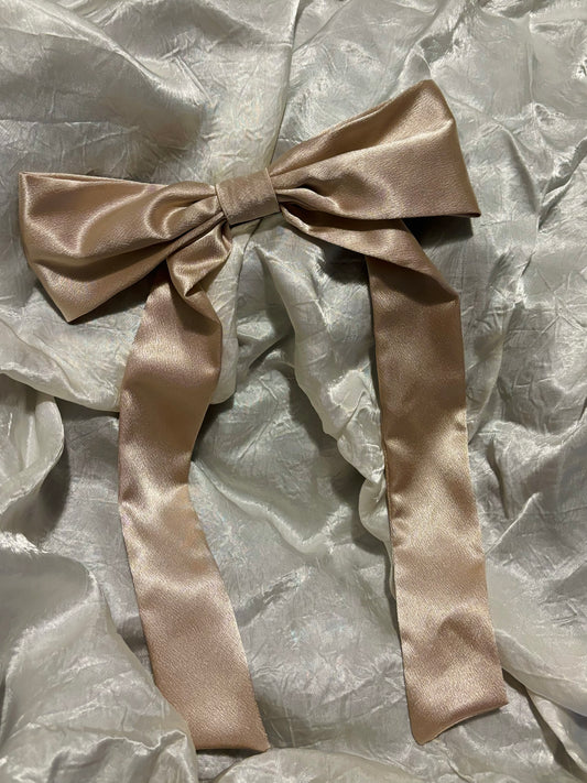 Brown Hair Bow With Long Tails