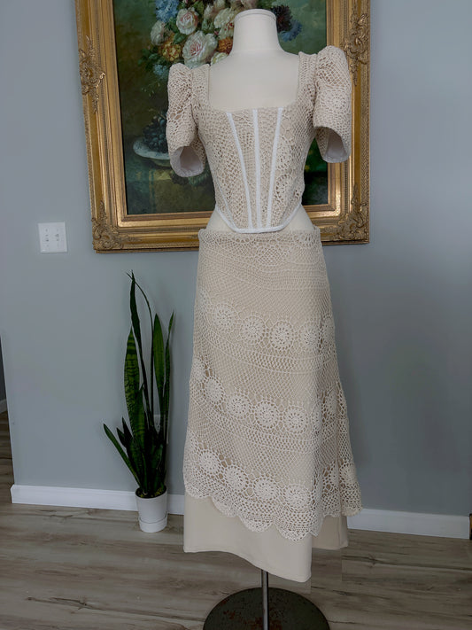 Crochet Filipiniana Corset and Skirt Set