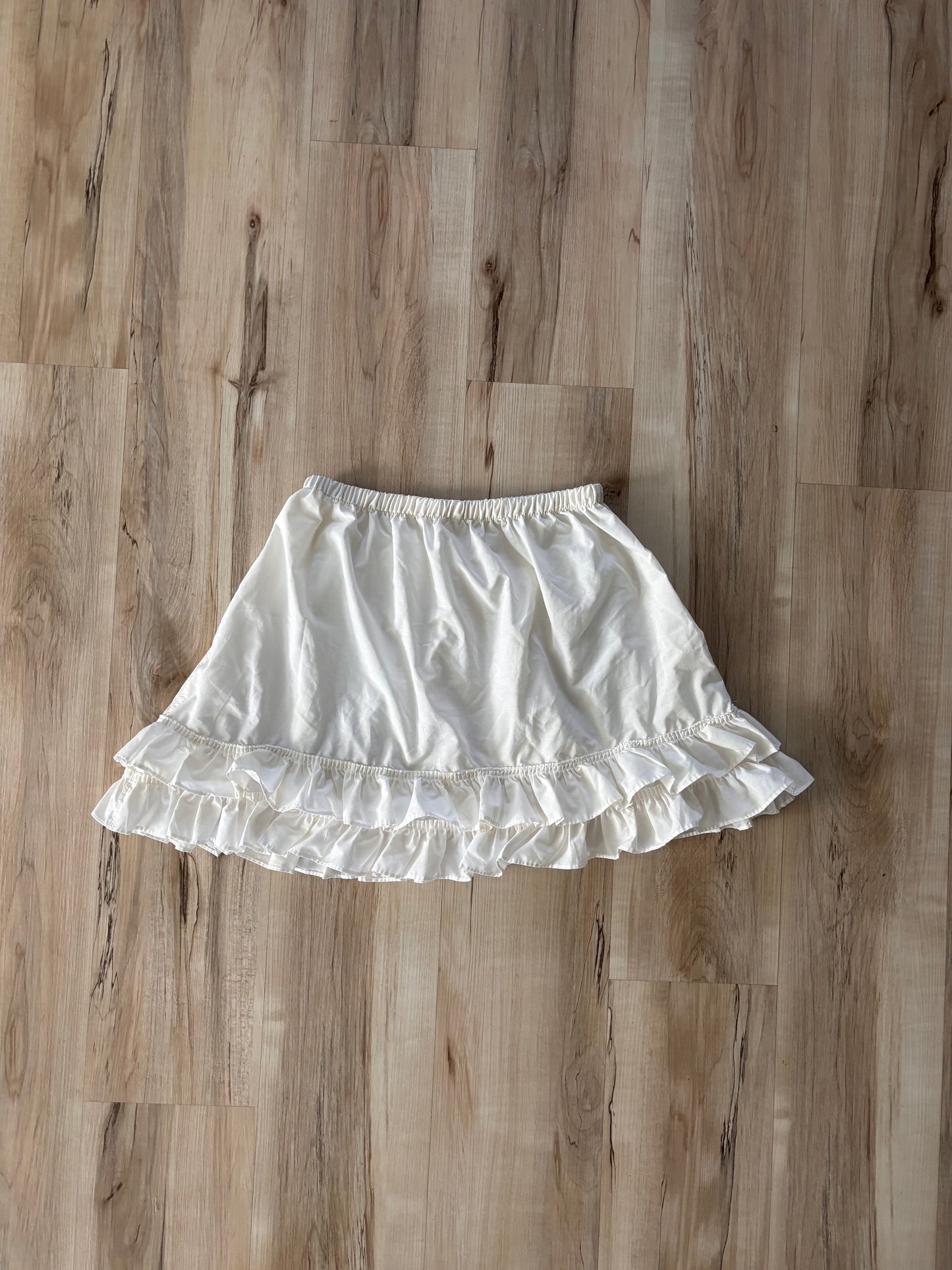 White Ruffled Mini Skirt