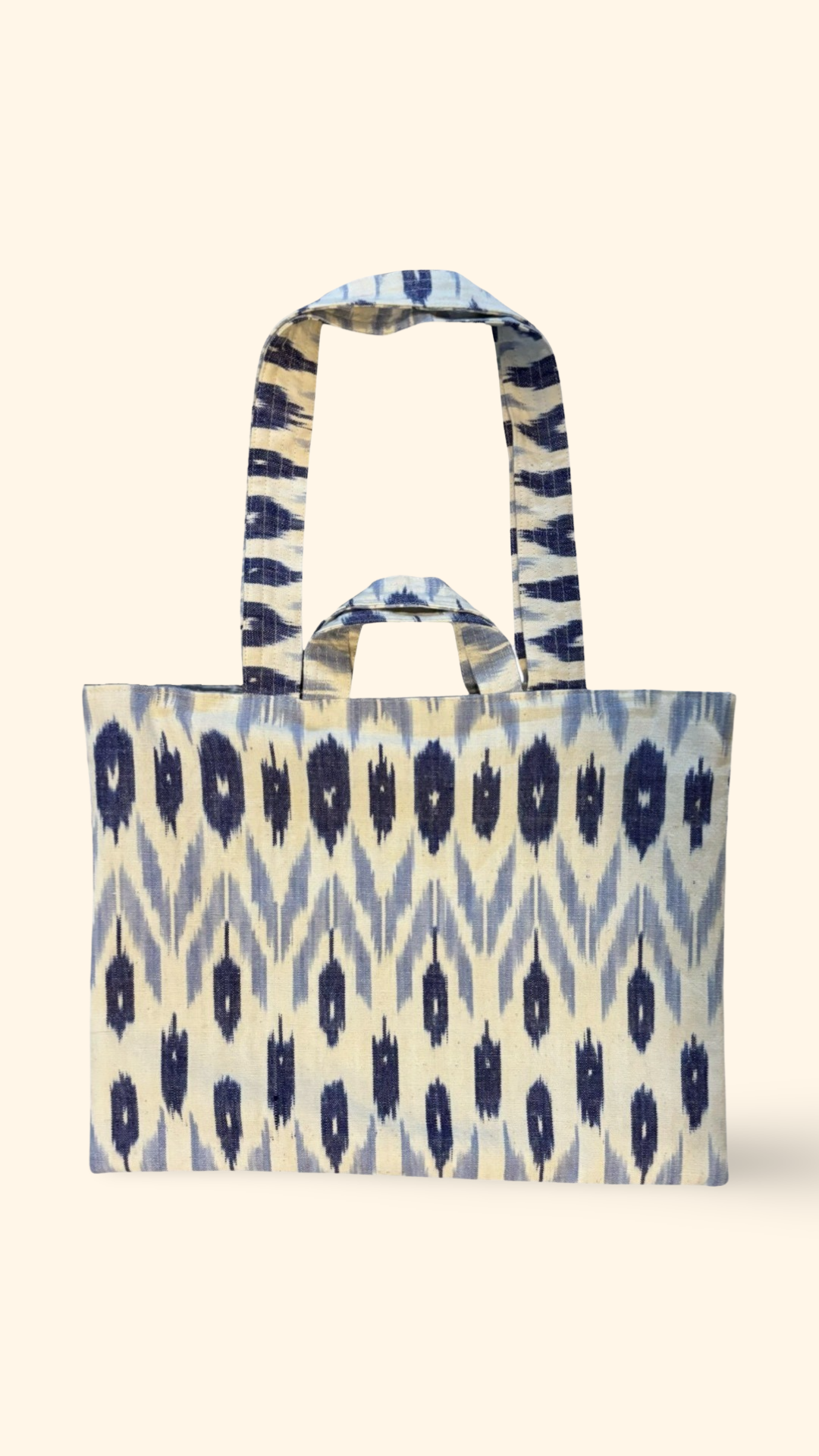 Patterned Blue Tote Bag