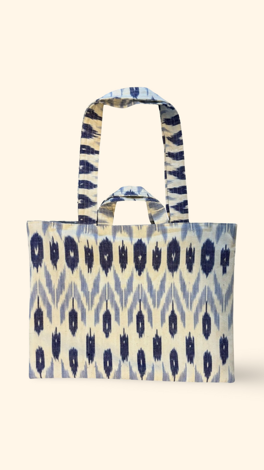 Patterned Blue Tote Bag