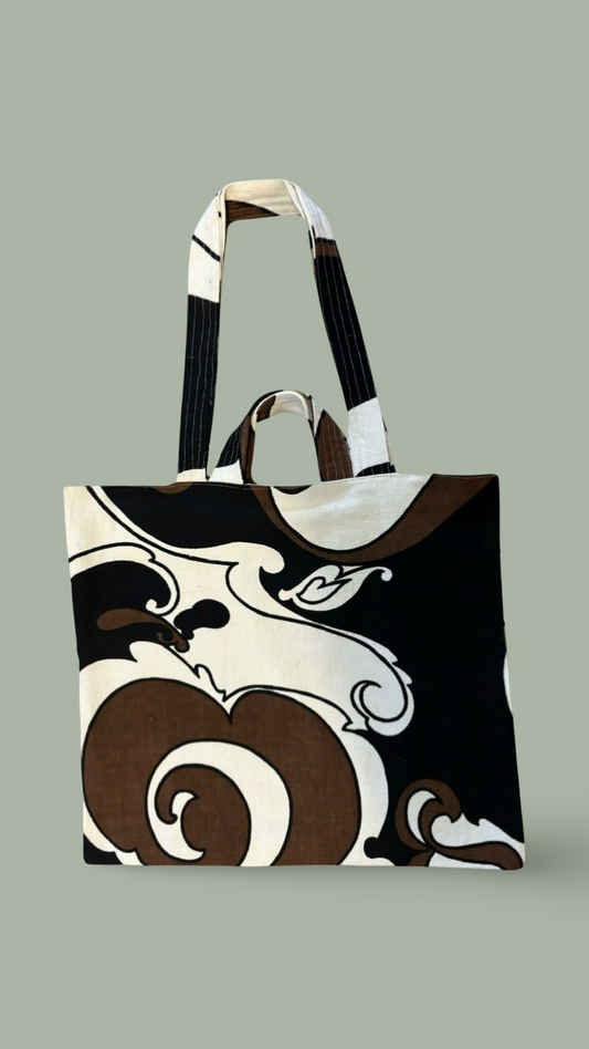 Brown Unisex Tote Bag With Unique Pattern